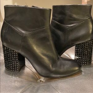 Michael Kors black bootie with rhinestone heel